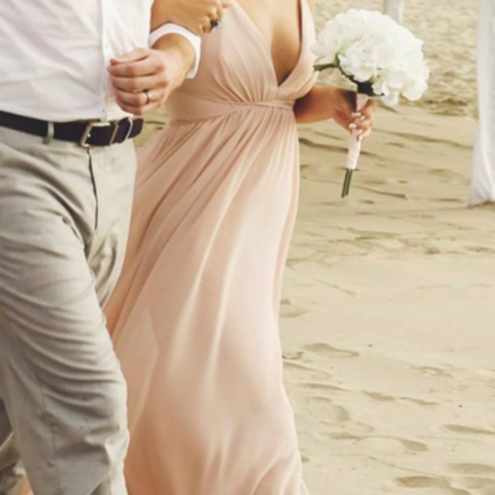 Blush Pink Chiffon Bridesmaid Dress